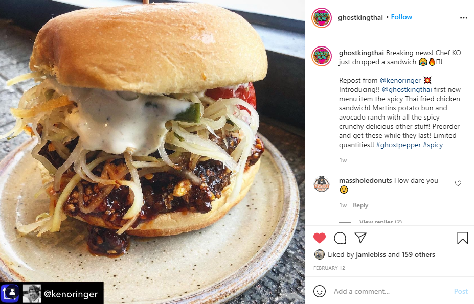 Ghost King Thai - Spicy Fried Chicken Sandwich