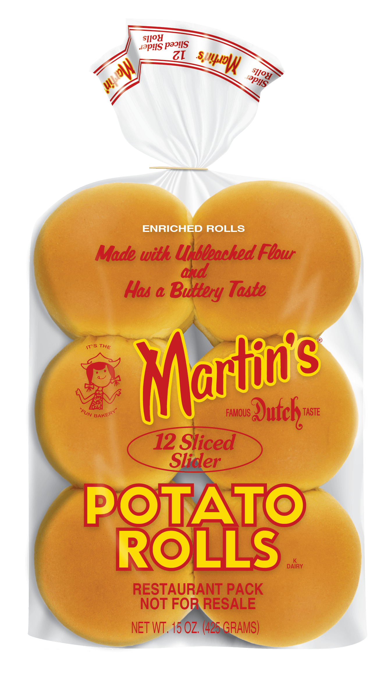 Martin's 12-Sliced Slider Potato Rolls - Institutional