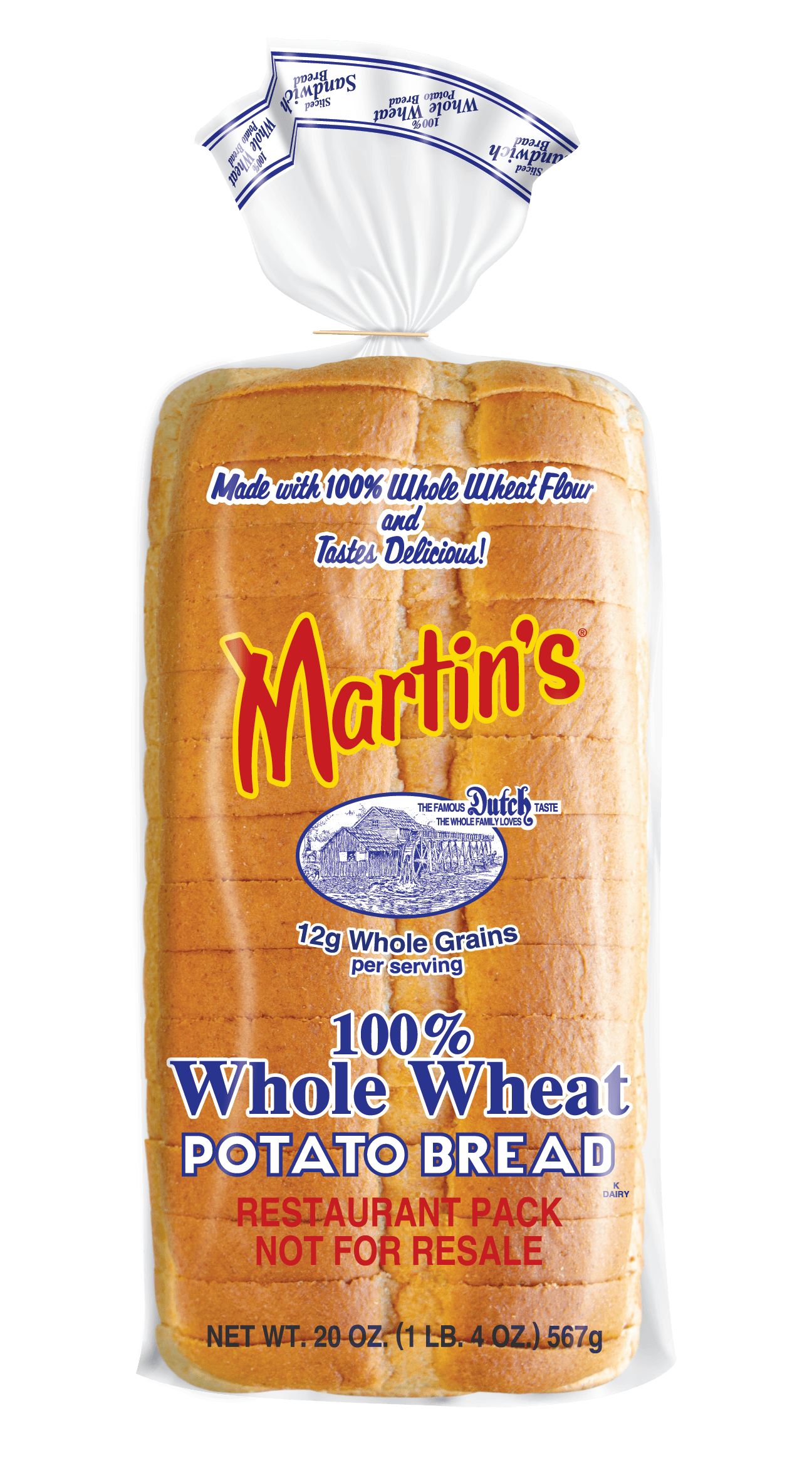 Martin's Whole Wheat Potato Bread - Institutional