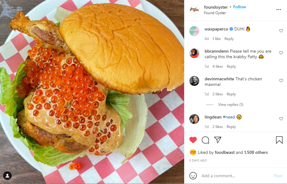 Soft Shell Crab Sandwich from @FoundOyster