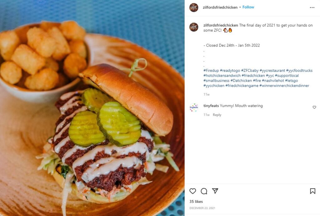 Nashville Hot Chicken Sandwich from @ZillfordsFriedChicken