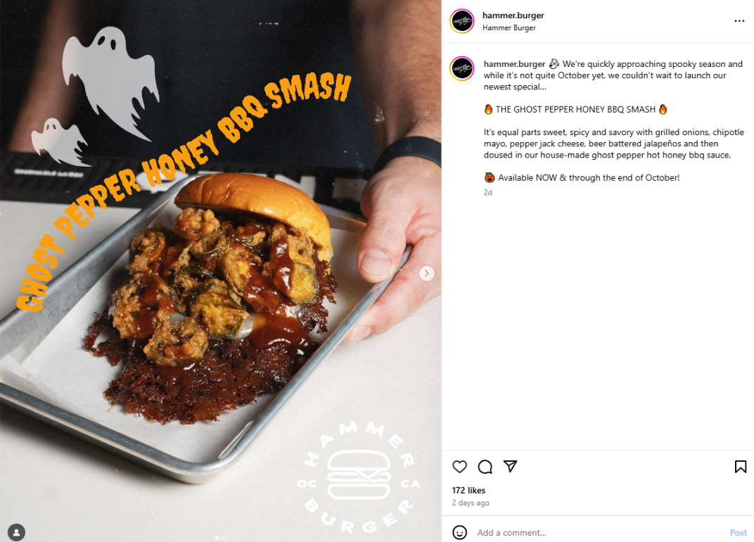Instagram post from @hammer.burger 