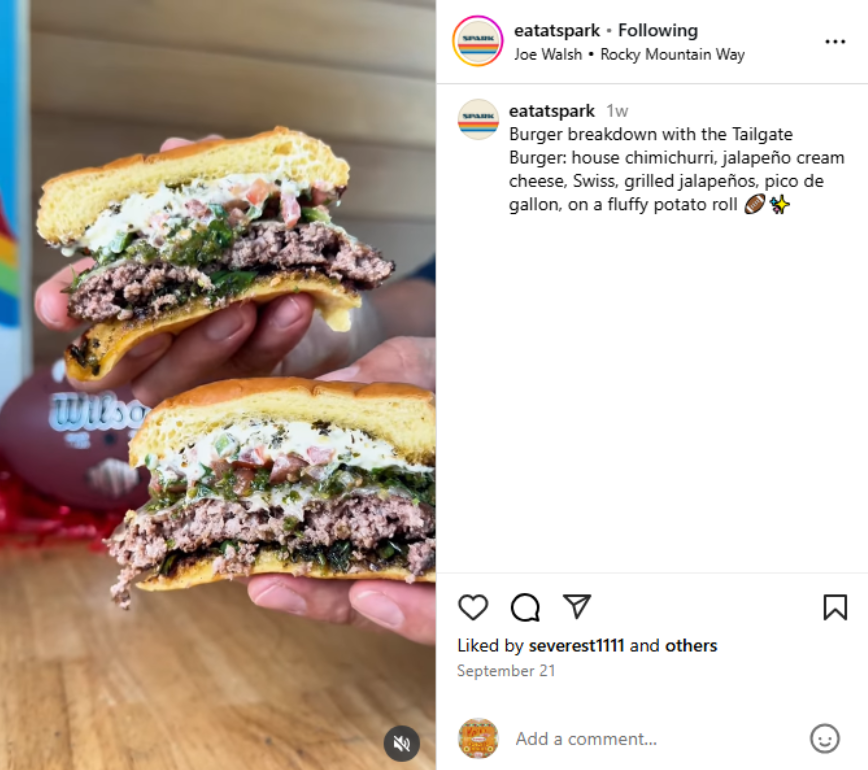 Instagram post from @eatatspark