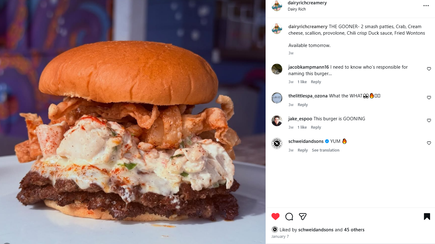 Dairy Rich Creamery Instagram Post