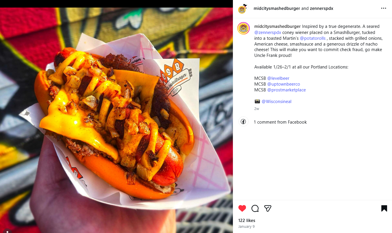 Mid City Smashed Burger Instagram Post